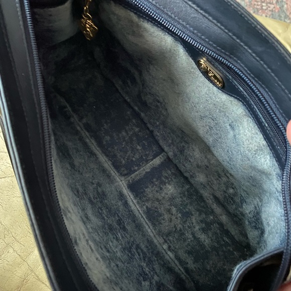 Vintage Gucci COA Bag GG Satchel & Kisslock Coin Wallet Navy PVC Leather - Picture 10 of 15